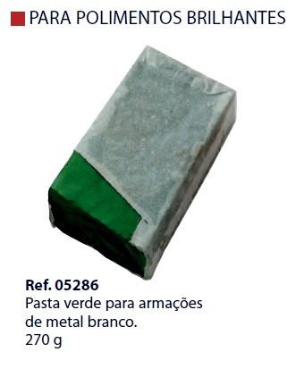 Pasta Polir/Lustrar Verde p/ Metal Branco