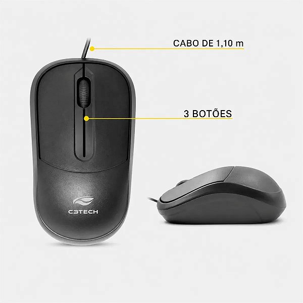 Mouse Óptico USB C3Tech MS-35BK Preto