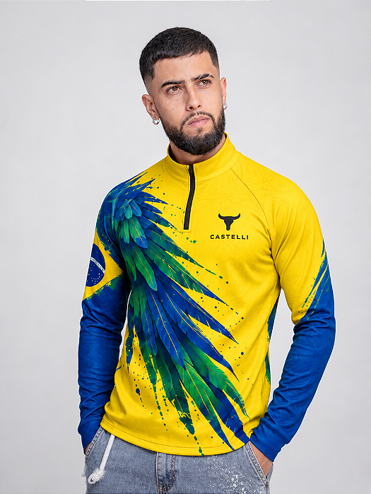 Camisa Brasil Arara Castelli com Proteção Solar UV50+
