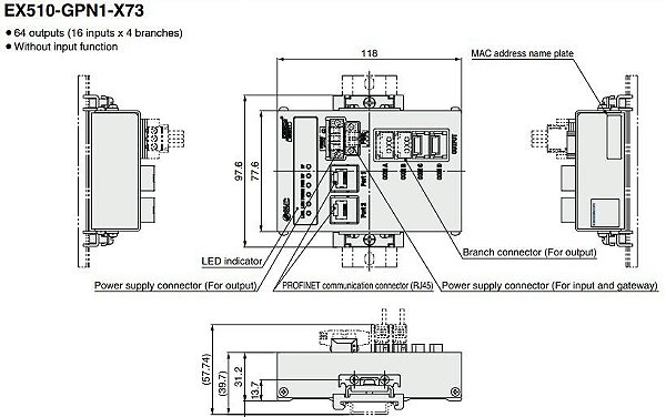 Unidade De Interface Serial SMC EX510-GPN1-X73