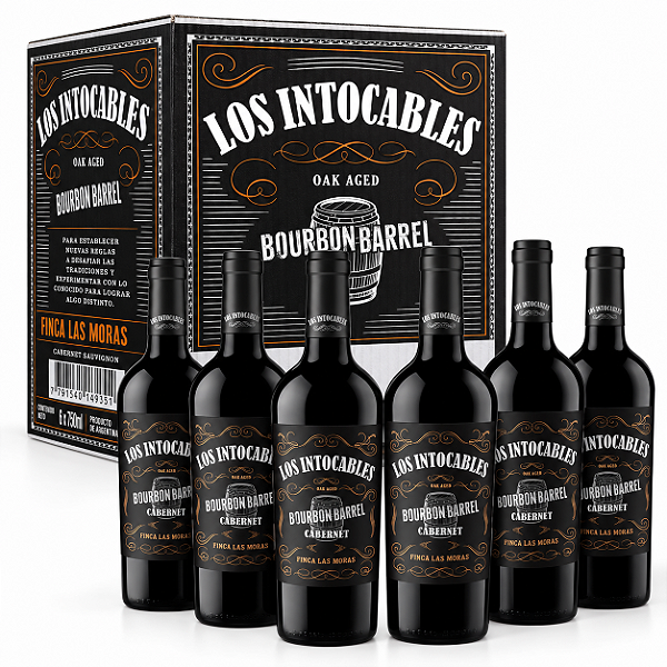Kit Com 6 Garrafas — Vinho Los Intocables Bourbon Barrel Cabernet Sauvignon 750ml