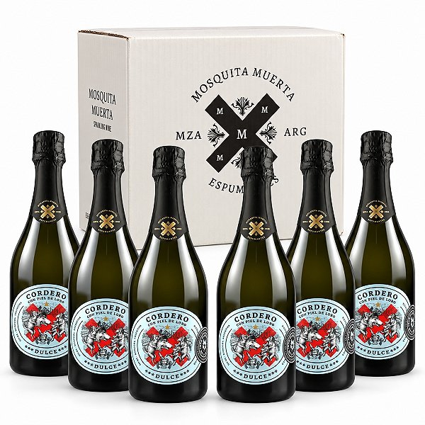 Kit Com 6 Garrafas — Vinho Espumante Cordero con Piel de Lobo Dulce 750ml