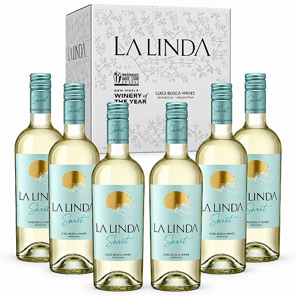 Kit Com 6 Garrafas — Vinho Branco Doce La Linda Sweet 750ml