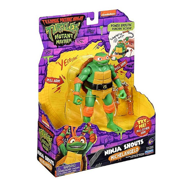 Michelangelo Ninja Shouts Action Figure - TMNT Original Playmates