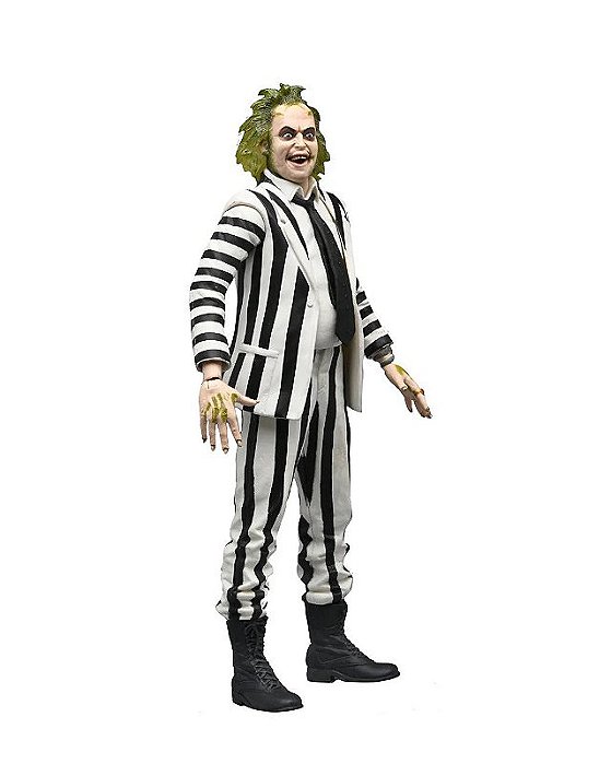 Beetlejuice 1988 Terno Listrado Preto e Branco - Action Figure NECA