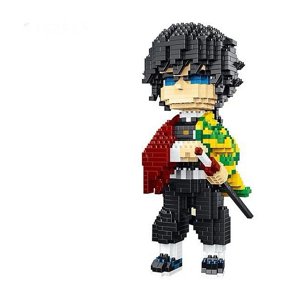 Figure Giyu Tomioka Demon Slayer - Mini Blocos de Montar
