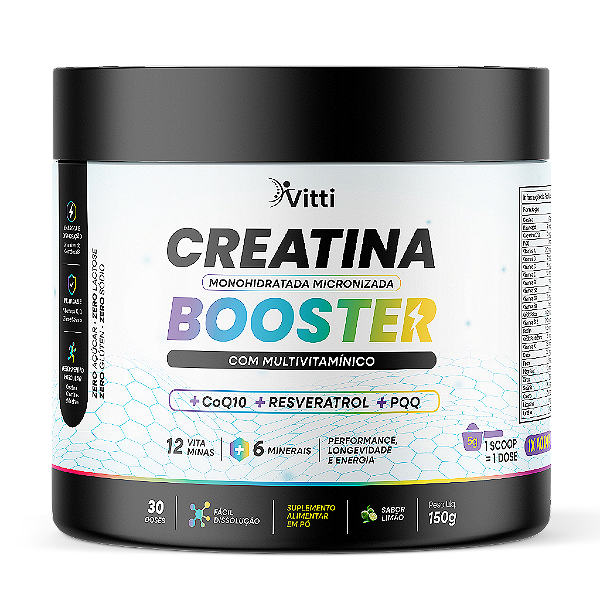 Creatina Booster com Multivitamínico 30 Doses 150g | Vitti