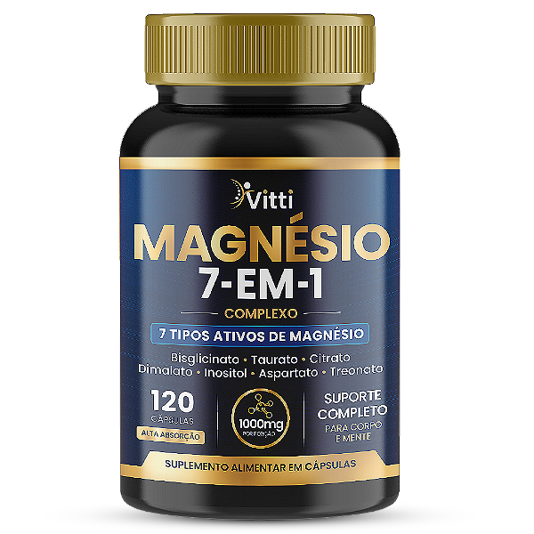 Magnésio 7 em 1 - Complexo Completo de Magnésio 60 Doses | Vitti