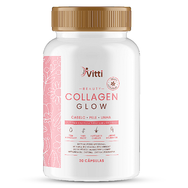 Collagen Glow 30 Cápsulas Vitti Beauty