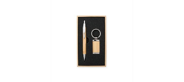 Kit Caneta + Chaveiro Bambu – Ref. 18835