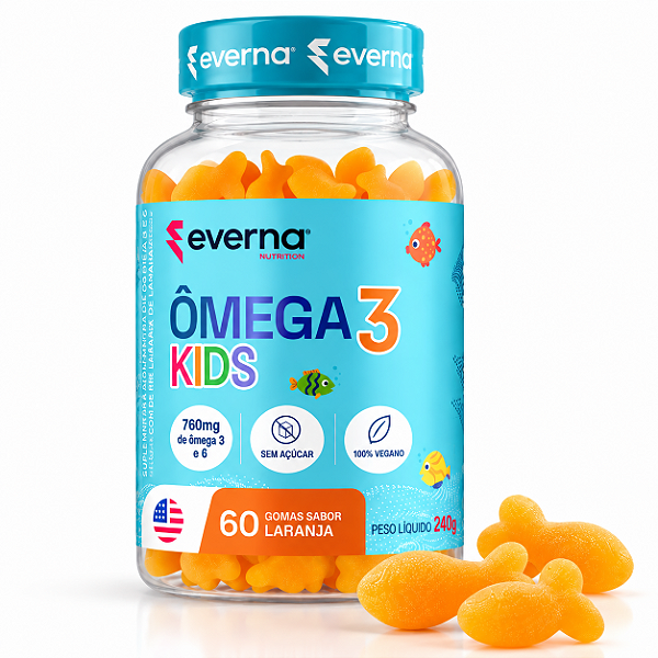 Omega 3 Infantil 60 gomas EPA + DHA Sabor Laranja Peixinho