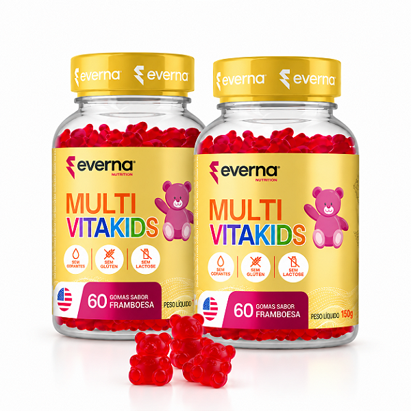 Kit 2 Multivitamínico Infantil 120 gomas - Sabor Framboesa