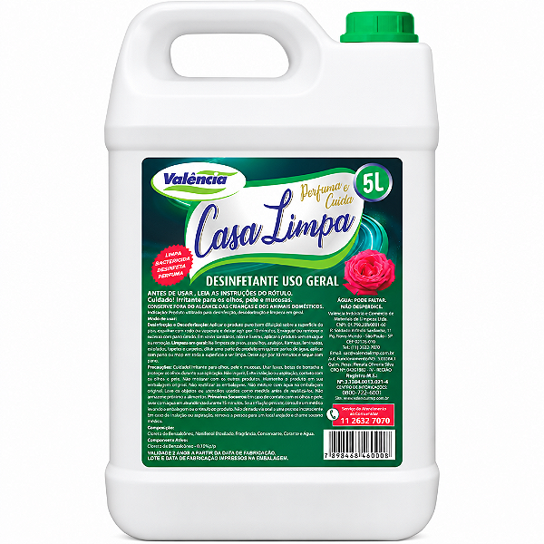 DESINFETANTE CASA LIMPA 5L - VALÊNCIA