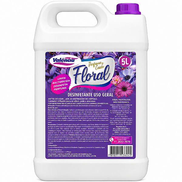 DESINFETANTE FLORAL 5L - VALÊNCIA