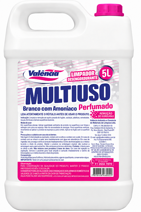 MULTIUSO BRANCO C/AMONIACO 5L - VALÊNCIA