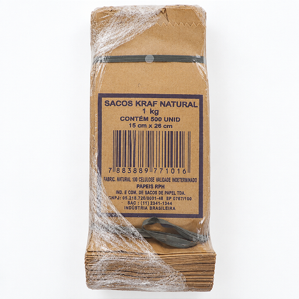 SACO KRAFT DE 1KG 15X26CM 500UN -PAPÉIS PIN