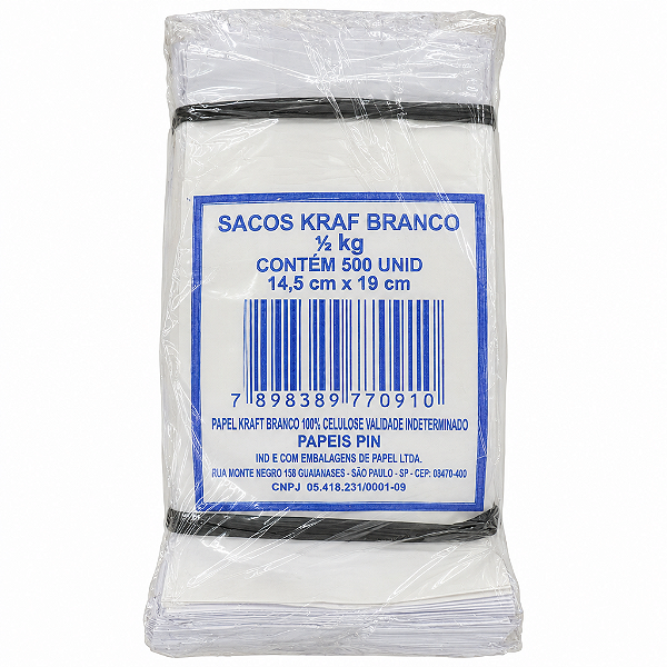 SACO KRAFT BR 1/2K 14,5X19 500UN PAPÉIS PIN