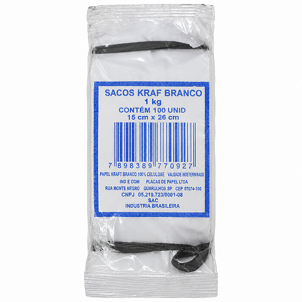 SACO KRAFT BR 1KG 15X26CM 500UN PAPÉIS PIN