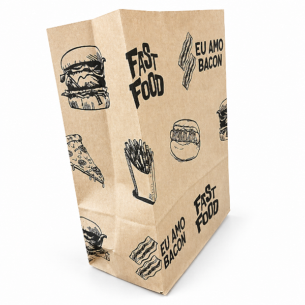SACO KRAFT FAST FOOD M 20X34CM C 25 UN