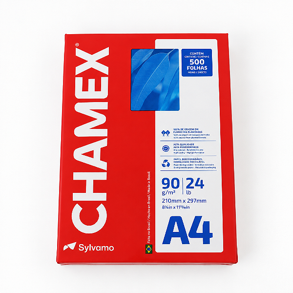 PAPEL SULFITE A4 SUPER 90G 500 FLS - CHAMEX