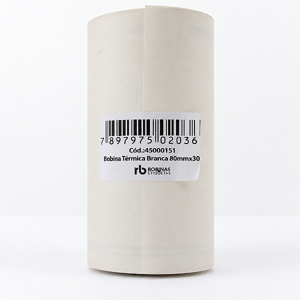 BOB. TERM 80MMX30M BR 48G S/TUBETE - RBRANCO