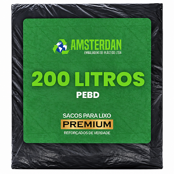 SACO LIXO REFOR PRETO 200 L 5KG AMSTERDAN