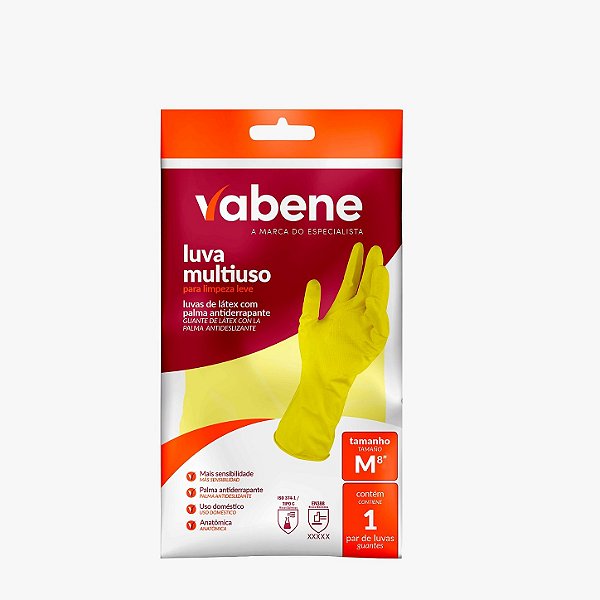 LUVA MULT. AMARELA M 2 UN - VABENE