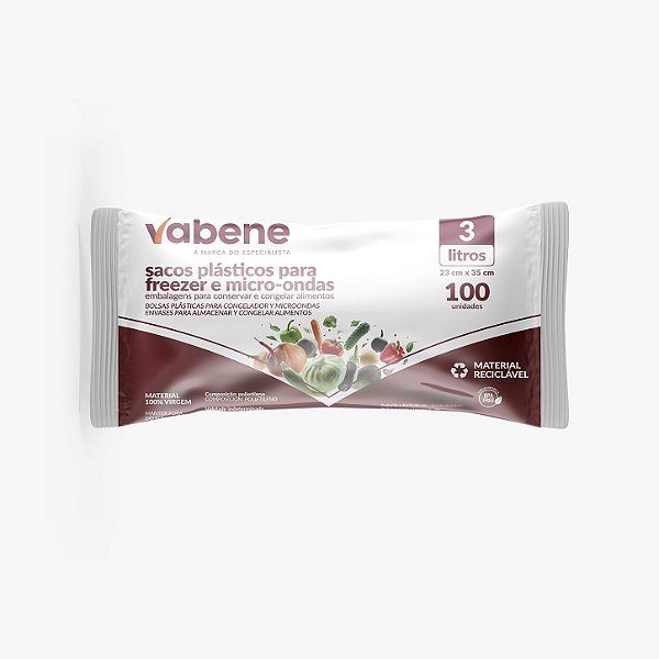 SACO FREEZER MICRO 3L 35X23CM 100UN VABENE
