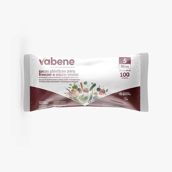SACO FREEZER MICRO 5L 40X28CM 100UN VABENE