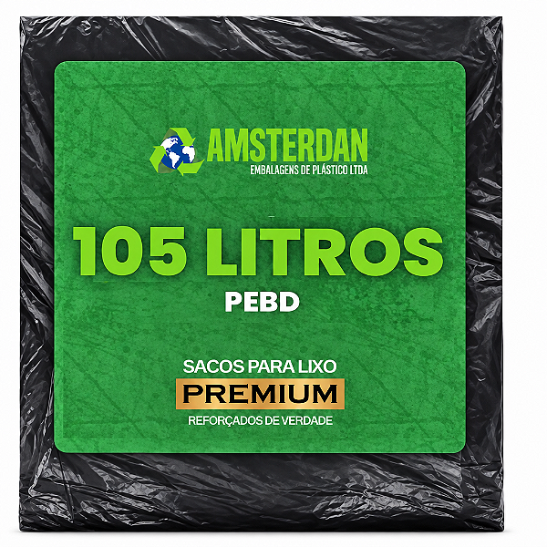 SACO LIXO REFOR PRETO 105 L 5KG-AMSTERDAN