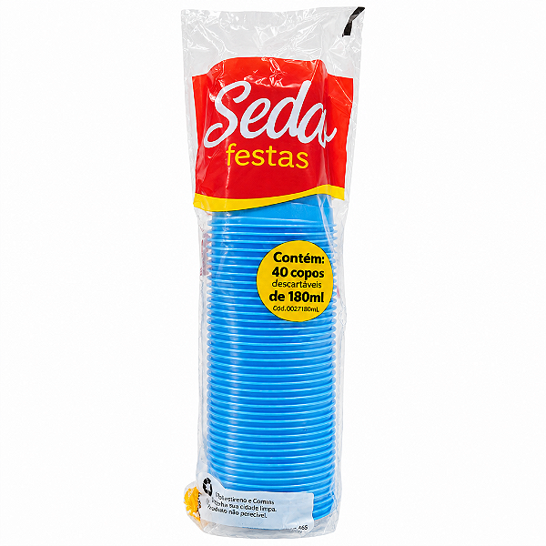 COPO 180ML AZUL CLARO 40UN - BELLO