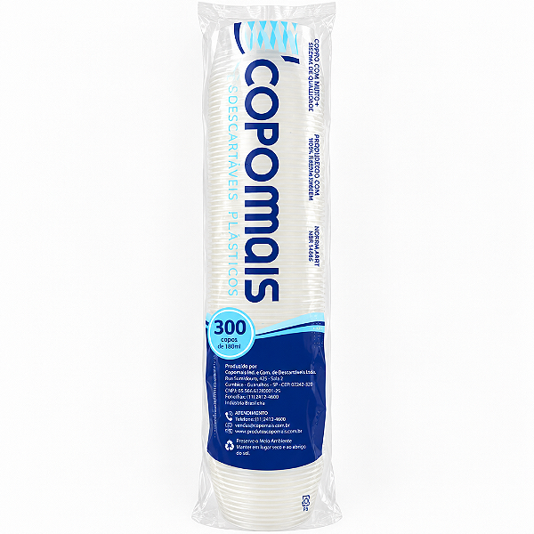 COPO 300ML PS TR C/100UN - COPOMAIS