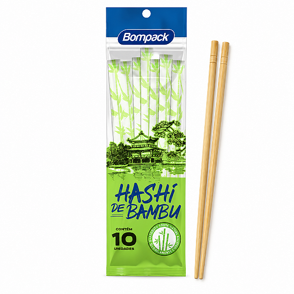 PALITO HASHI BAMBU SACHE C/10UN - BOMPACK