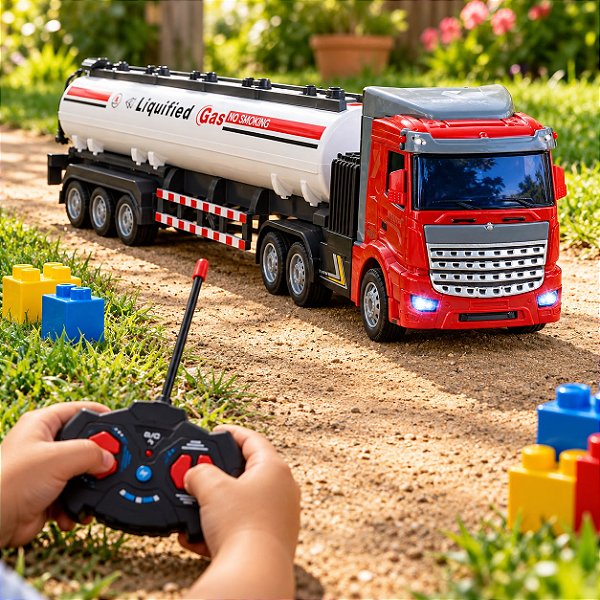 Caminhão-Tanque Controle Remoto com Luz USB