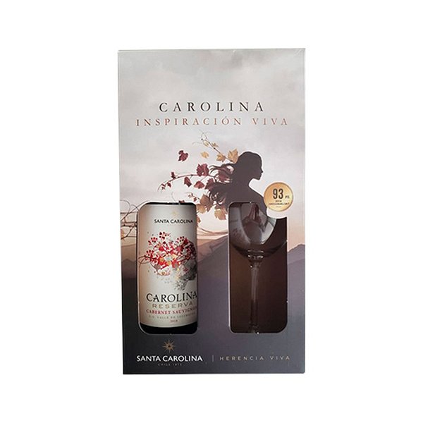 Kit Vinho Santa Carolina + Taça Cabernet Sauvignon Tinto Seco 750ml