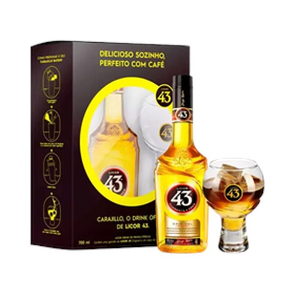 Kit Licor 43 Zamora + Taça 700ml
