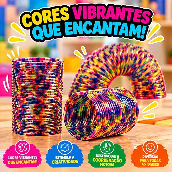 Mola Maluca Colorida Metalizada Infantil Rainbow Spring
