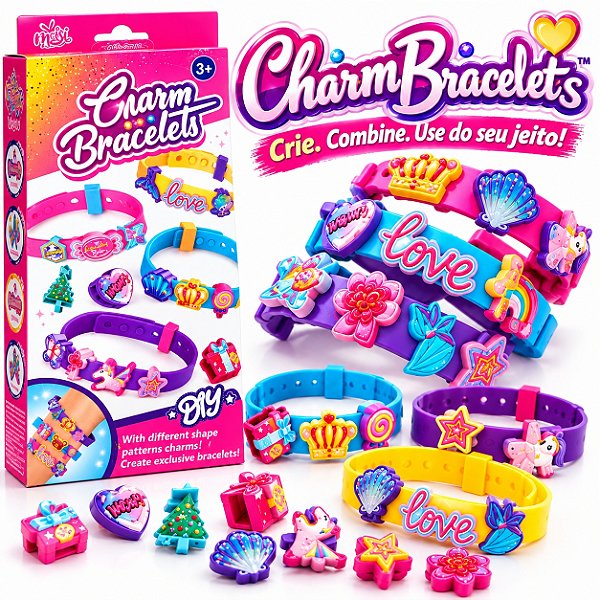 Kit Pulseira Infantil CharmBracelets DIY Faça Você Mesmo