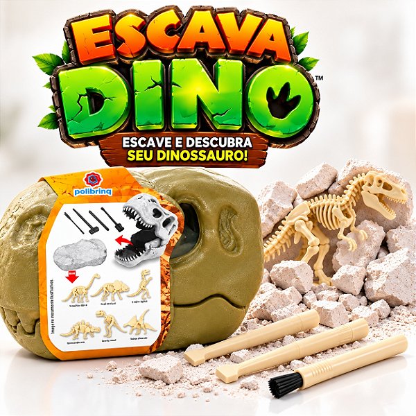Escava Dino Infantil Kit Escavação Dinossauro Surpresa