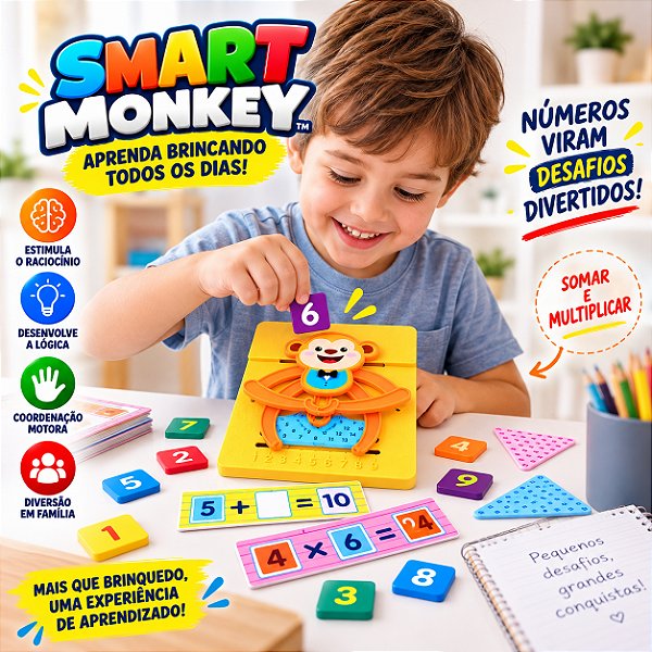 Brinquedo Educativo Matemática Smart Monkey Somar Multiplicar