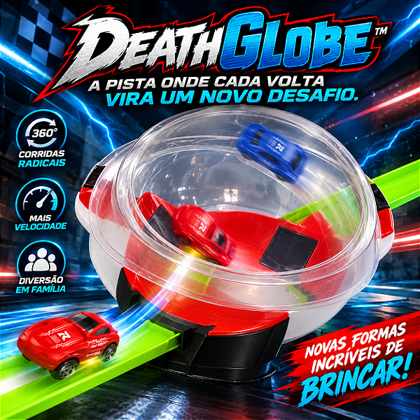 Pista de Carrinho DeathGlobe 360° Globo Radical Infantil