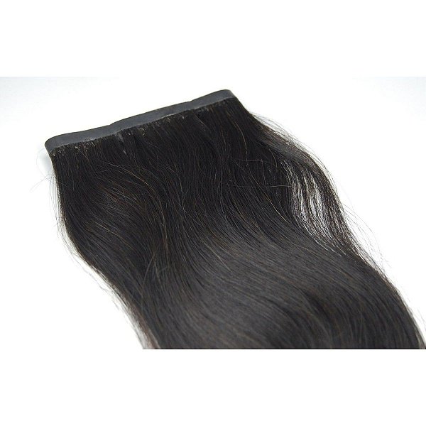 Mega Hair Fita Adesiva Cabelo Humano Castanho 70cm  2 Telas
