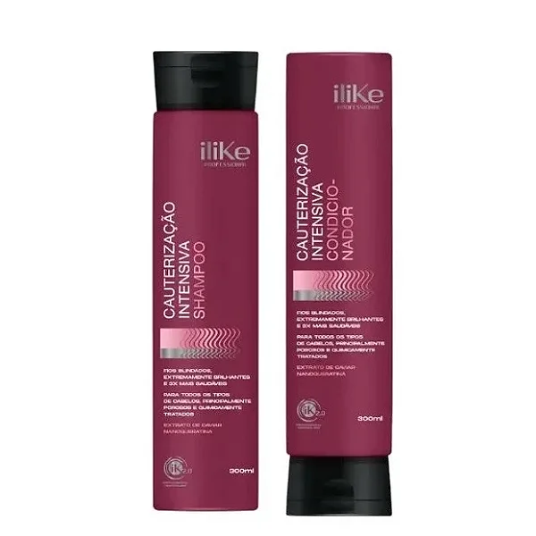 iLike Cauterização Intensiva Kit Duo - 2 Produtos Shampoo e Condicionador