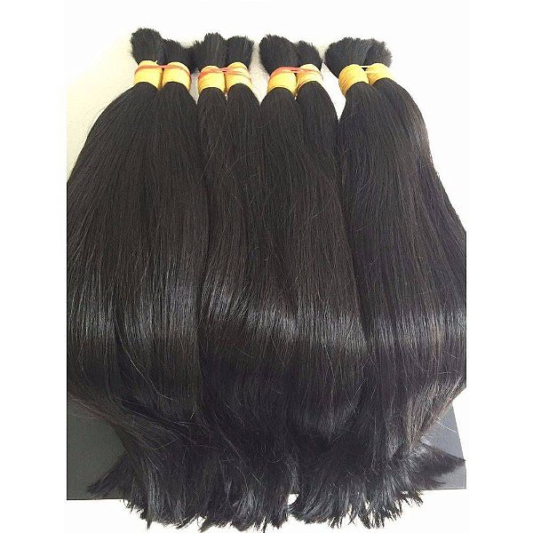 Cabelo Humano Castanho Liso Natural  75 cm 50 gramas