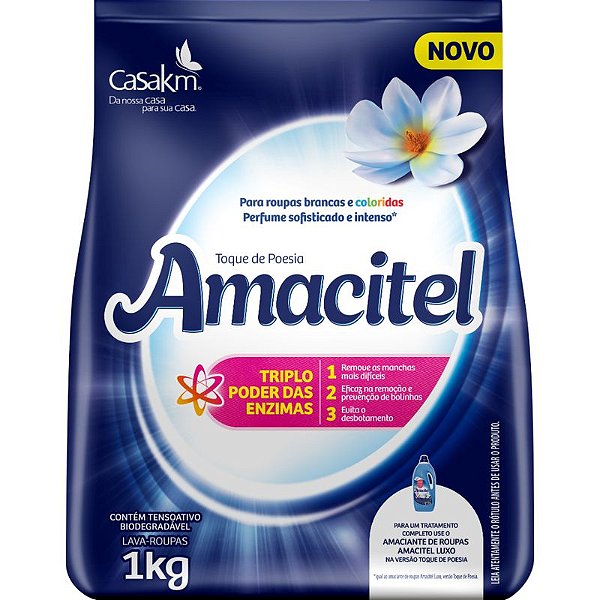 LAVA ROUPAS AMACITEL CASA KM TOQUE DE POESIA BAG 800 GRAMAS