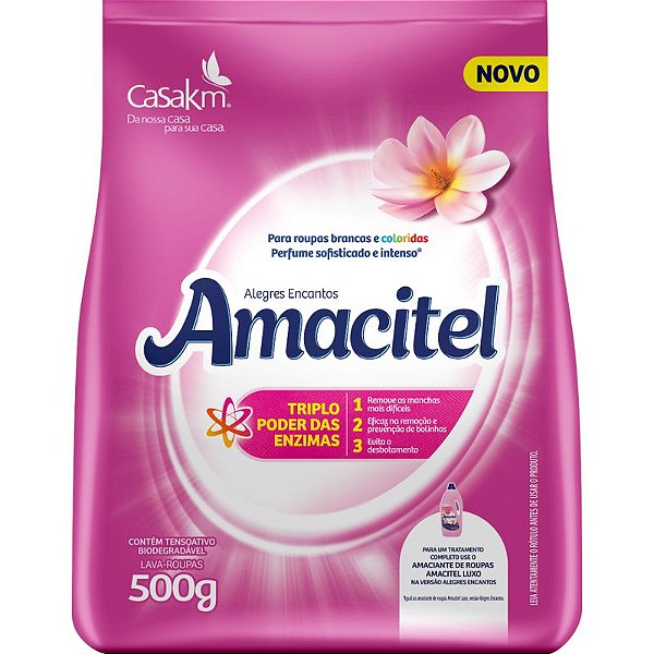 LAVA ROUPAS AMACITEL CASA KM ALEGRES ENCANTOS BAG 400 GRAMAS