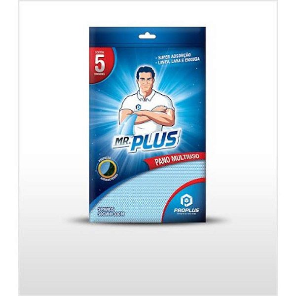 TALGE PANO MULTI USO MR PLUS AZUL COM 05 UNIDADES
