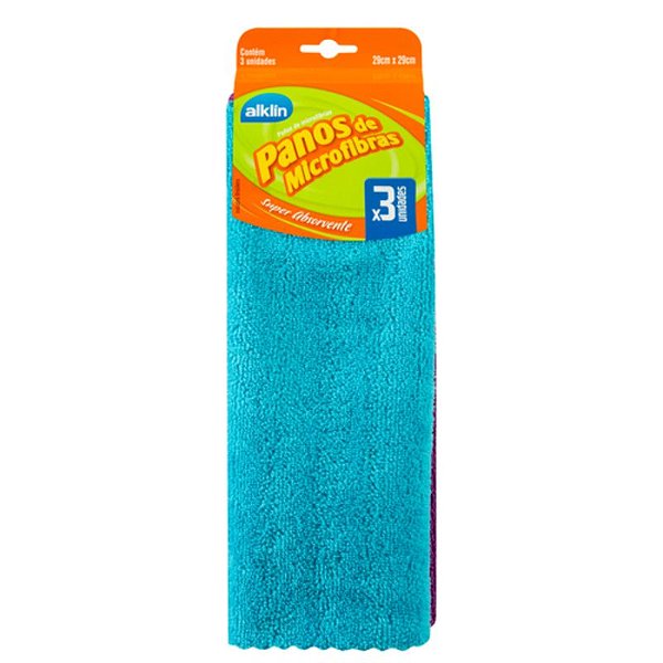 ALKLIN KIT PANOS MICROFIBRAS C/3 UNIDADES