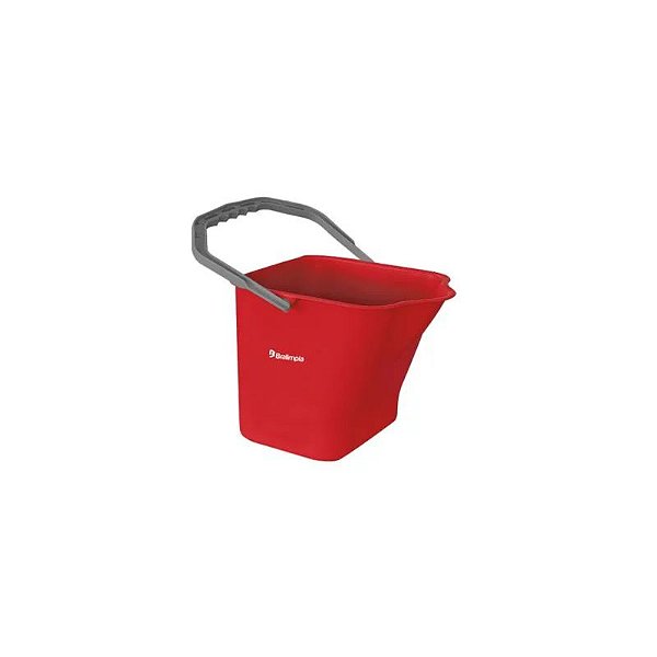 BRALIMPIA BALDE 15 LITROS COM ALCA VERMELHO BA15VM