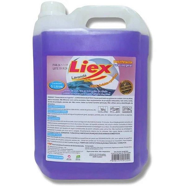 PLAX DESINFETANTE USO GERAL LIEX LAVANDA 05 LITROS